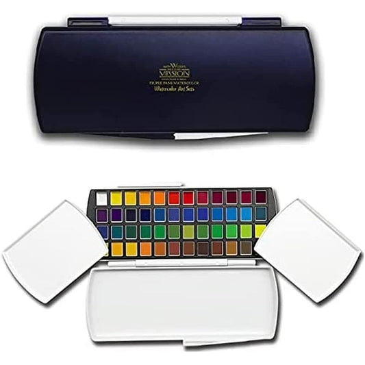 Gold Class Mission Triple Pan Watercolor Art Set 12 24 48 Colors 3 Types (MPW-1248W) for Mijero