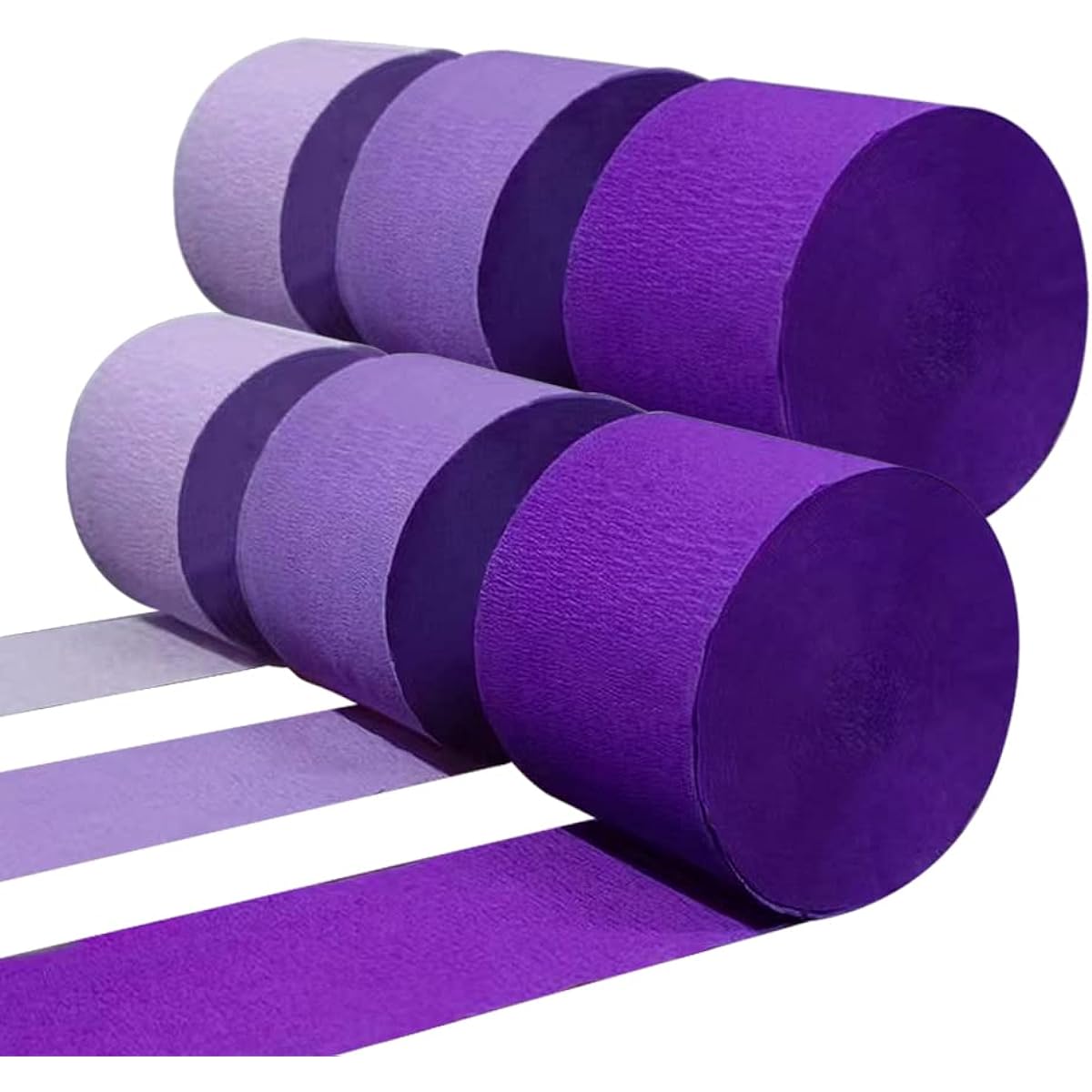 TKEJZu Purple Crepe Paper Streamers Hanging Party Decorations, 492 Feet 6 Rolls Purple Party Paper Streamers for Birthday Engagement Wedding Baby Bridal Shower Valentine's Lilac Theme Party Decorations
