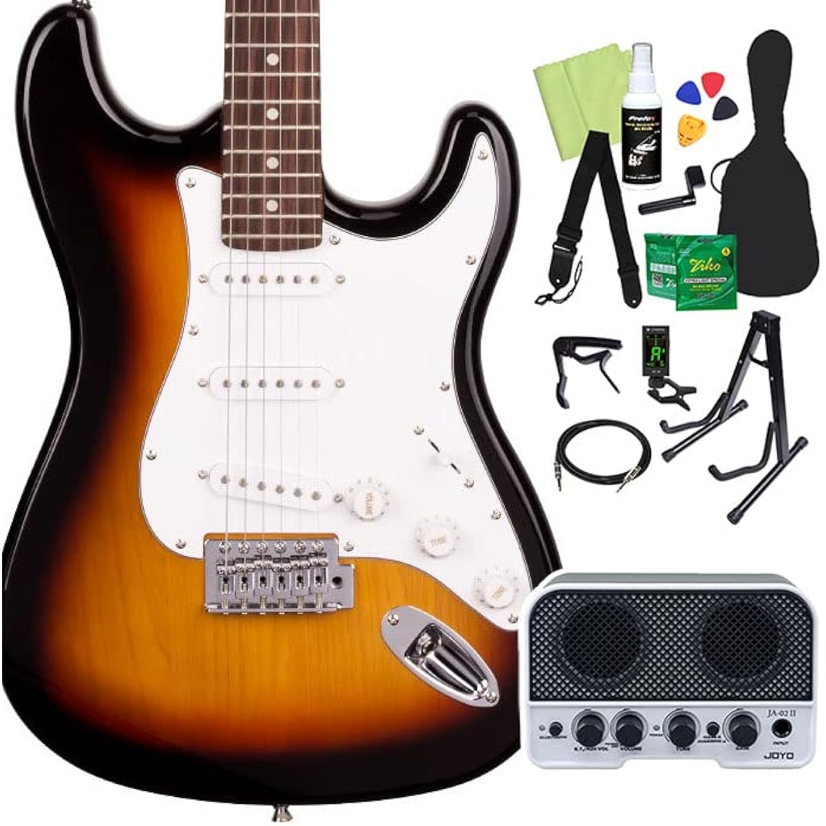 SX ED1 Electric Guitar Beginner 14-piece Set [Includes Bluetooth Mini Amplifier] 3TS Stratocaster Type SX
