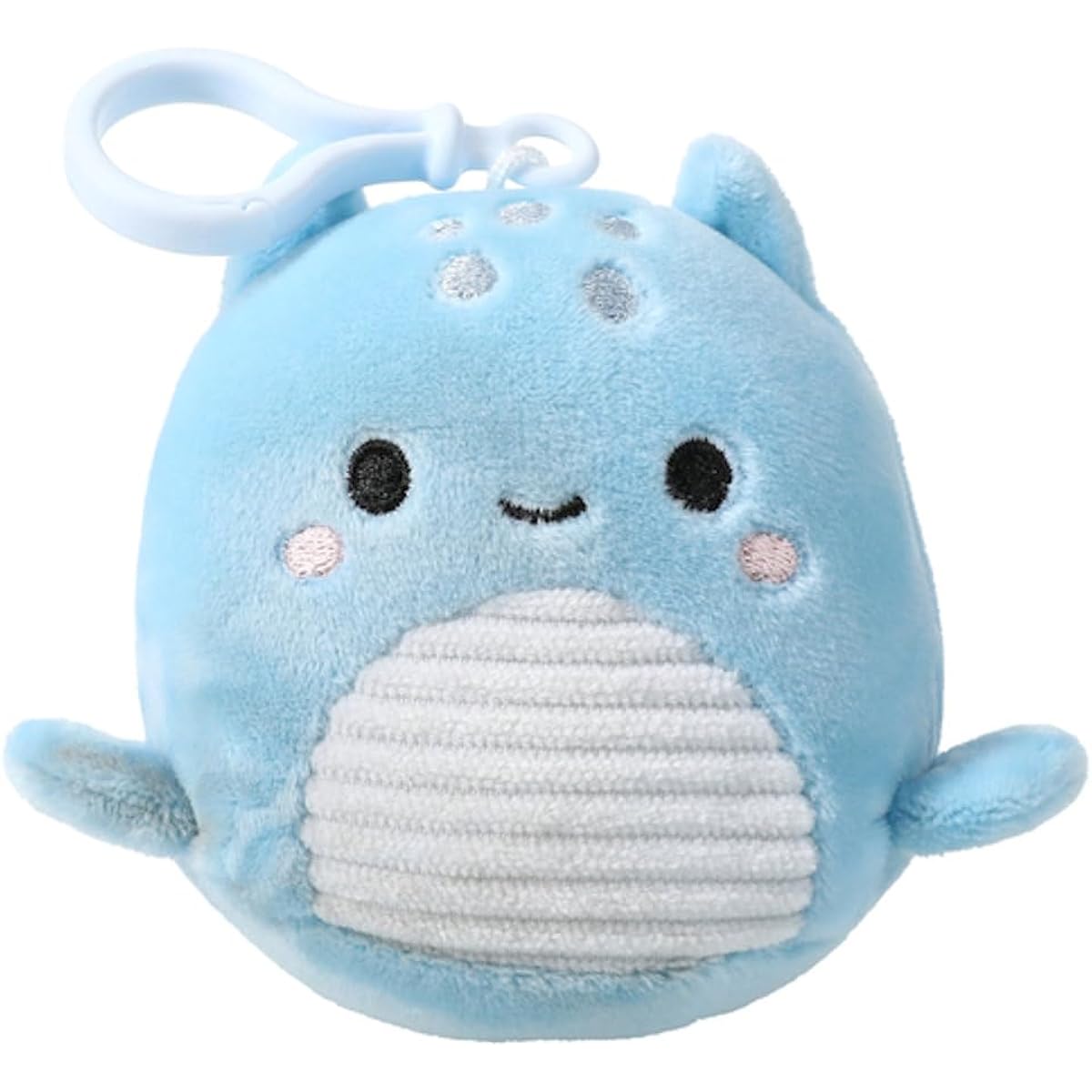 Squish Mallows Lune Loch Ness Monster Clip-on Plush Toy, 3.5 Inch Size, Blue