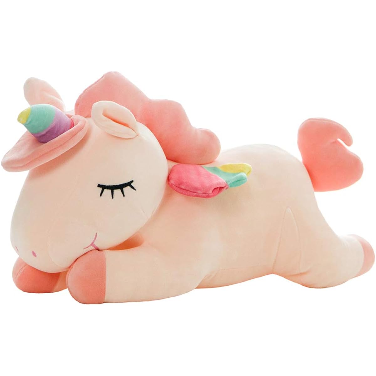 Unicorn Plush Toy Soft Unicorn Stuffed Animal Pillow Toy Gift for Kids (Pink, 19.6 inch)