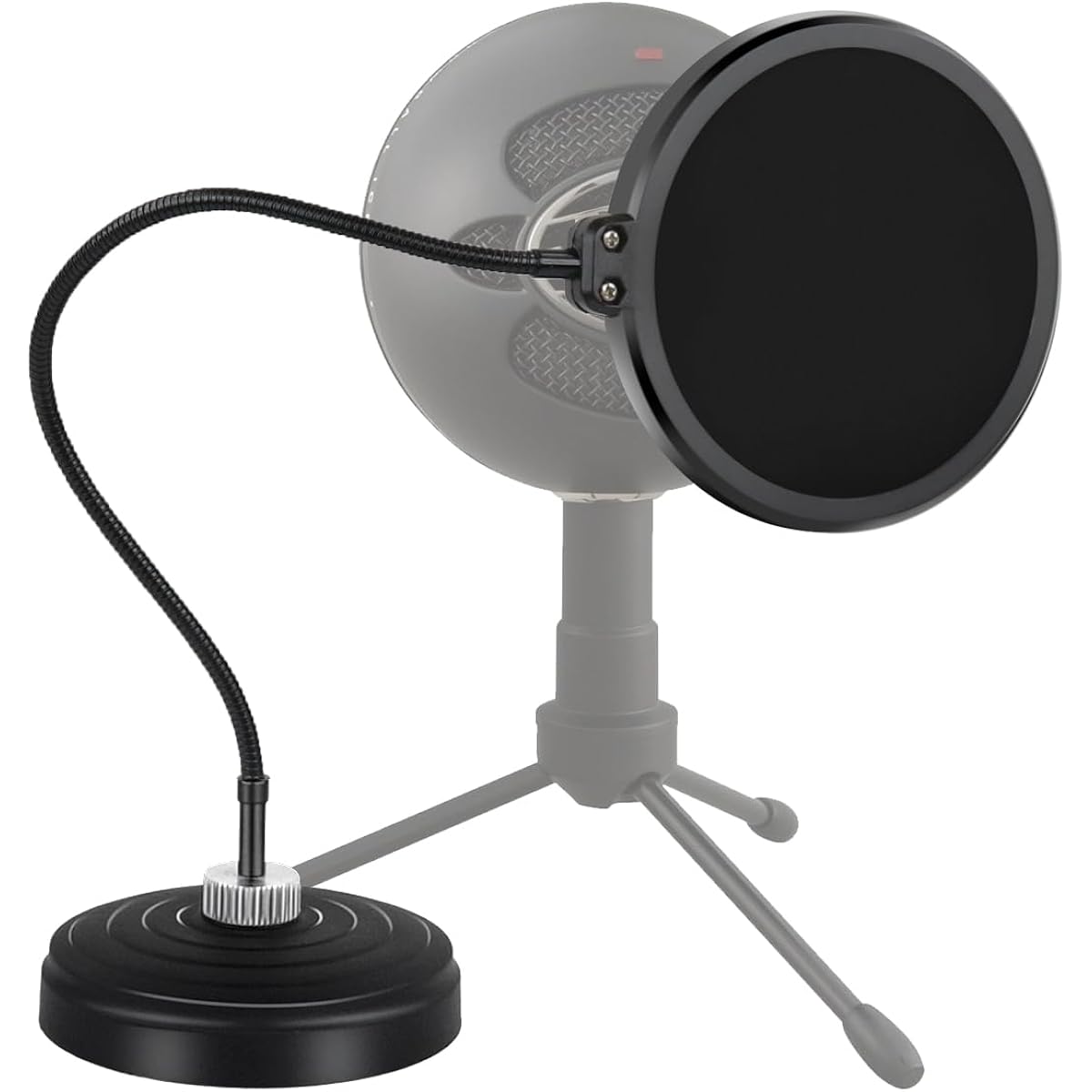 Liyirui Professional Microphone Pop Filter Mini Mic Pop Filter Heavy Bass [Desktop] Pop Filter with Flexible 360° Gooseneck Stabilizing Arm for Desktop Microphone