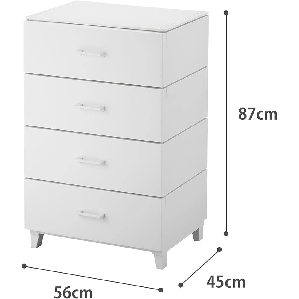 Sanka Dust-resistant chest with 4 tiers, light gray color (width 56 x depth 45 x height 87cm) LC chest LCC-564LGY Made in Japan