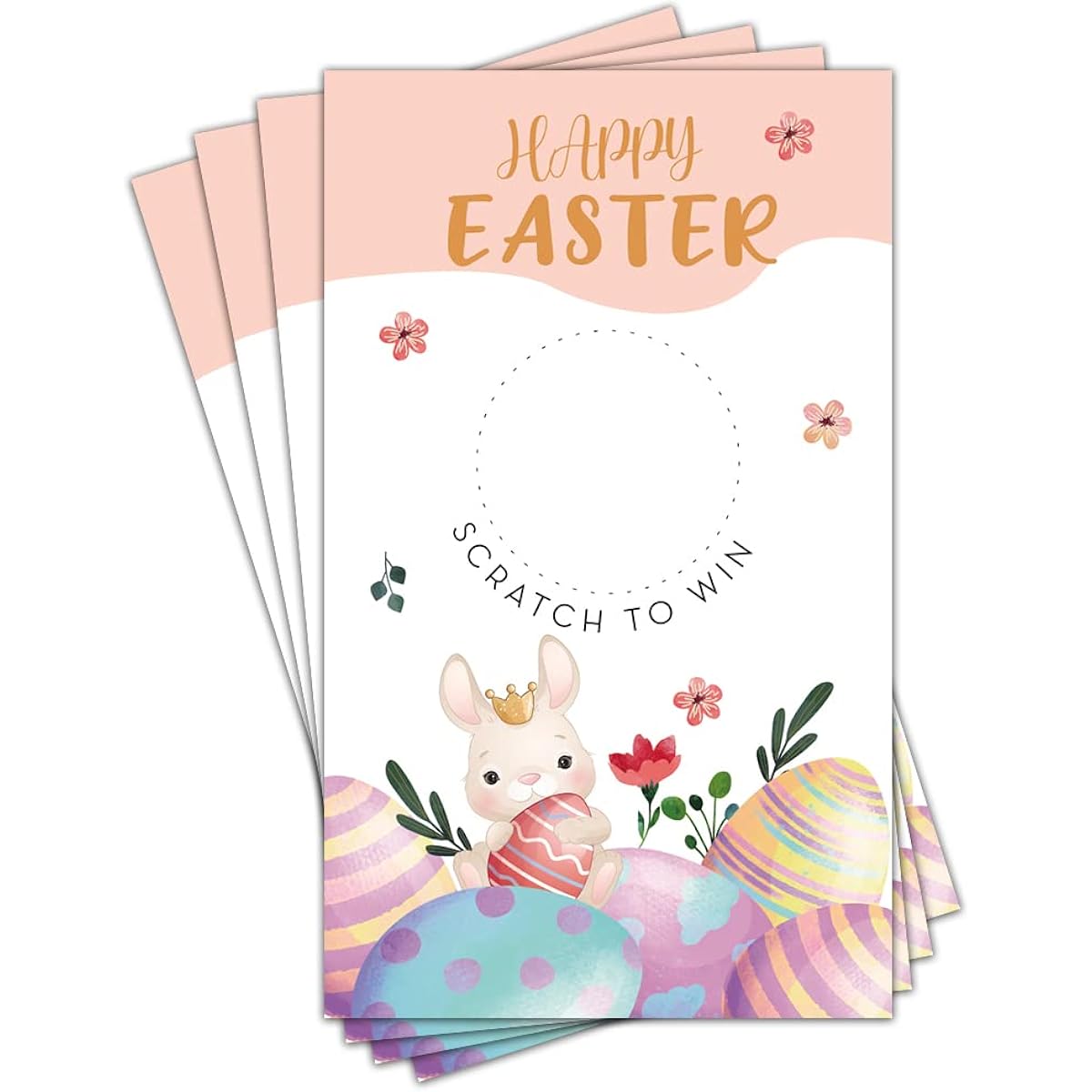 Haizct 50 Pack Easter Scratch Off Games for Adults Party Events, Easter Game Cards, Easter Lucky Cards, Easter Party Games, Family Gatherings, Business Events, Kids Gatherings (Happy Easter)
