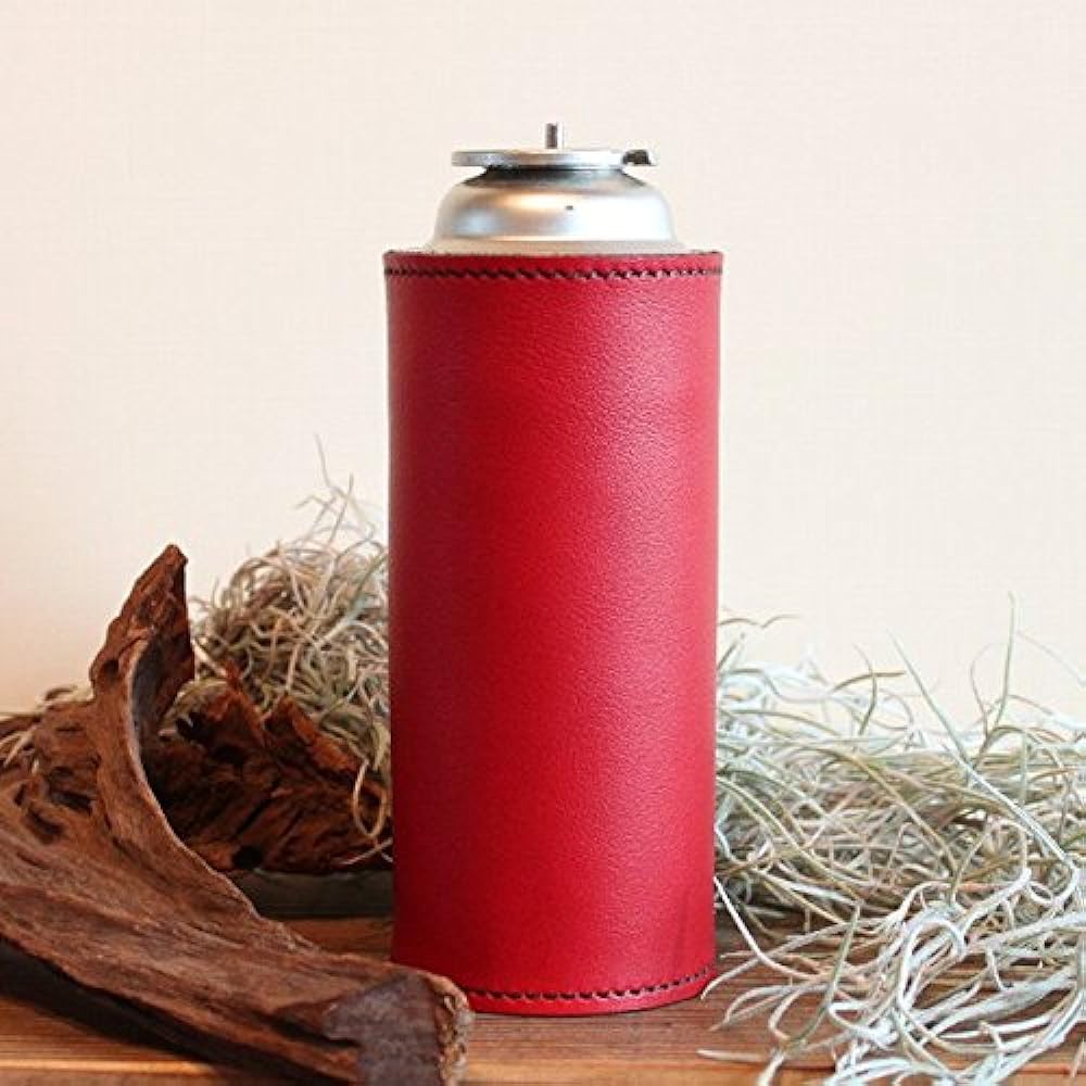 What will be will be & Greenfield Leather CB Can Cassette Gas Can Laser Cover Leather Color (Red) Stitching (Generation) Handmade Leather Genuine Leather Outdoor Camping Goods