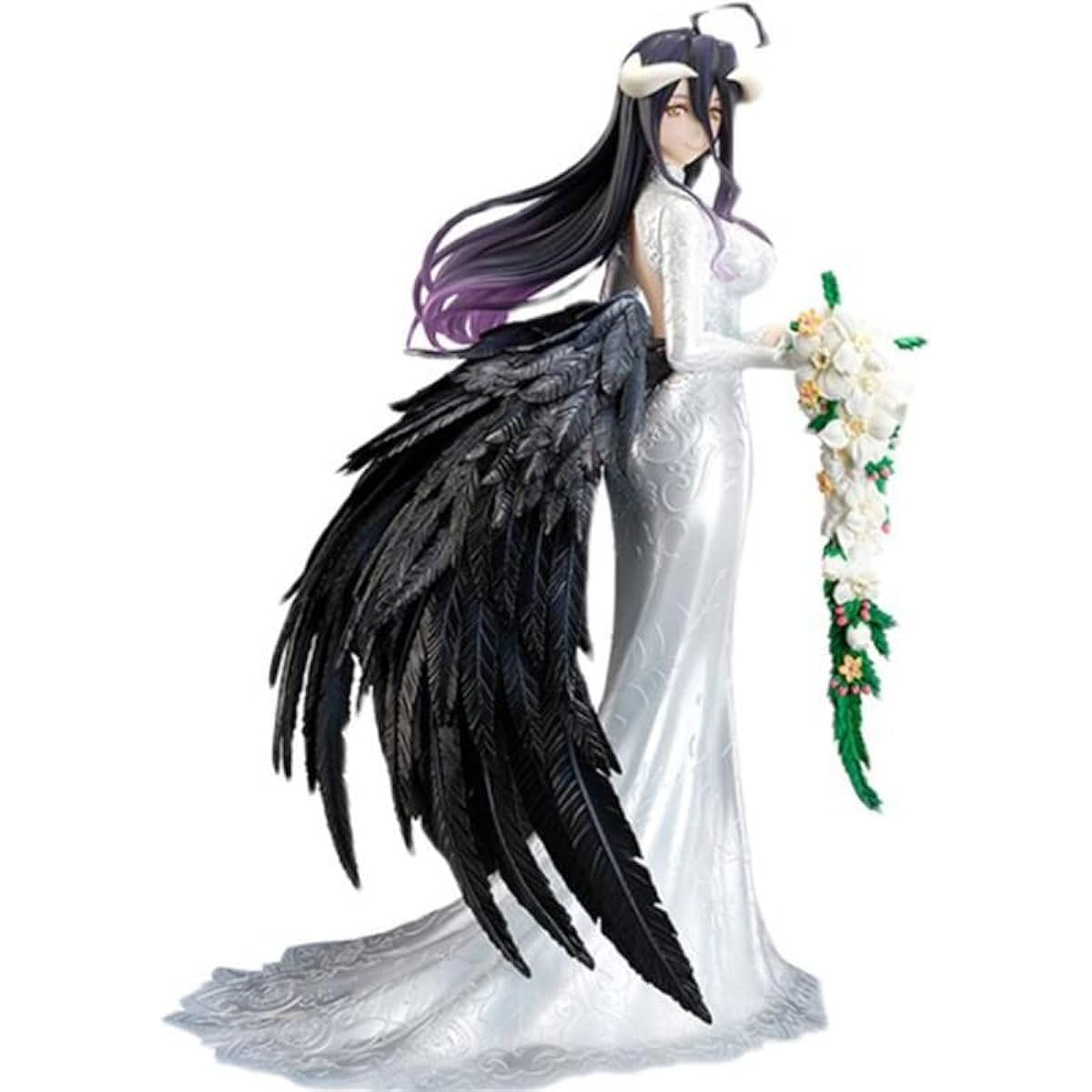 Crocichi Anime Doll Overlord III Albedo Wedding Flower Ball Pure White Devil Elegant Girl PVC Doll Toy Doll Present Model Decoration Doll Gift Model Decoration Birthday