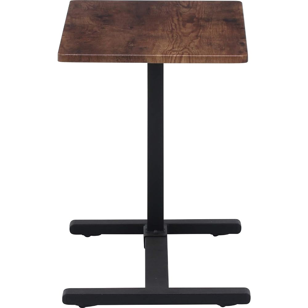 Fuji Boeki Elevating Table Side Table Width 70 x Depth 40 x Height 55cm~75cm Brown Sofa Table Gas Elevating with Casters Navy 14656