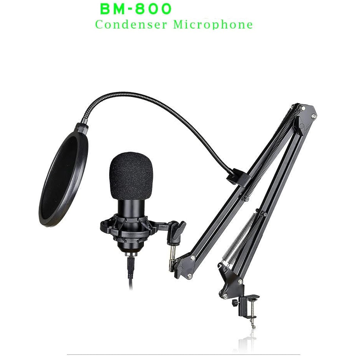 Aokicase USB Hanging Condenser Microphone Set 192KHz/24-bit Gaming Microphone PC Microphone for Streaming/Online Class/YouTube/Tiktok/Ins/Podcast/Recording/Microphone or Mac/PS4/PS5 USB-BM800