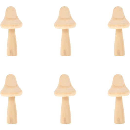 Wooden Mushroom Dolls, 10pcs Unfinished Wooden Mushrooms Blank Wooden Peg Dolls DIY Painting Mushrooms Wood Painting Peg Decoration for DIY Craft Games 9.5cm Mushrooms Darning Mushrooms