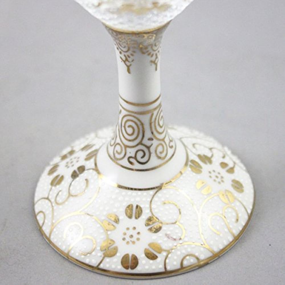 Kutani ware wine glass (large/lattice), white grain iron porcelain, made in Japan, capacity 280ml, Kutani Japanese glass