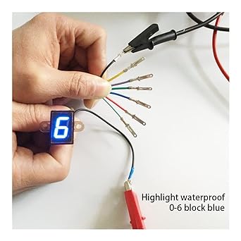 Speed Display Meter Universal Motorcycle Scooter Gear Indicator Electric Bicycle Car Truck 0-6 Speed Display Meter Auto Replacement Parts Blue