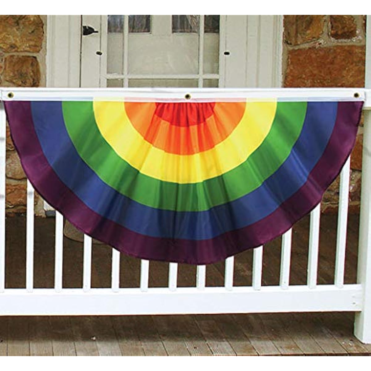 Beistle 4ft Rainbow Stripe Fabric Fan Bunting 4ft 1pc