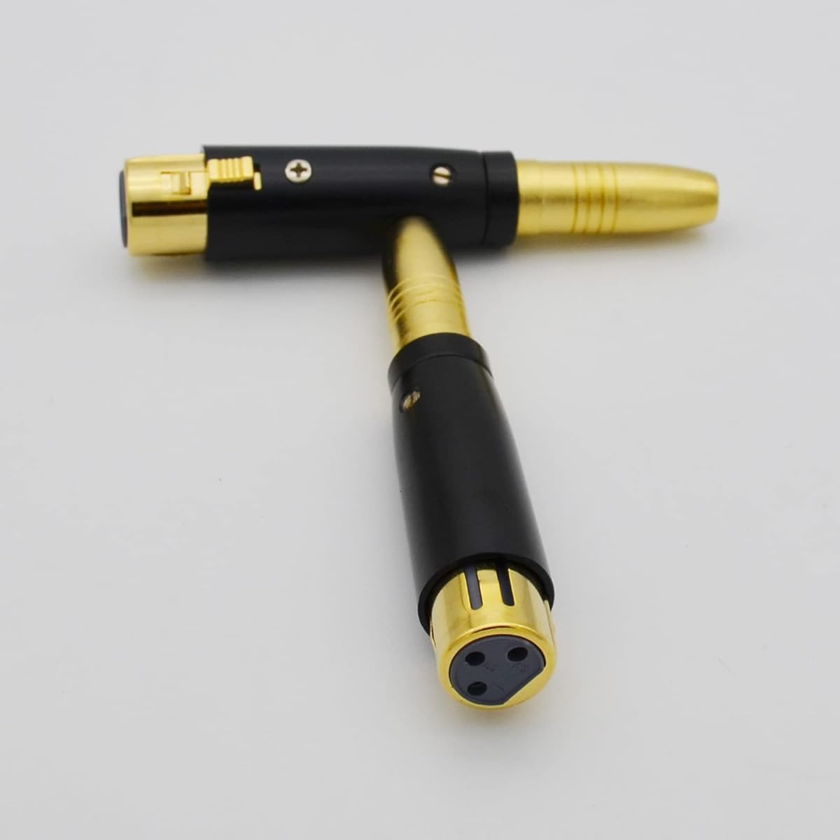 Czyuntuo XLR Female to 1/4" TRS Female Audio Adapter Gold Plated XLR 3 Pin to 6.35mm Socket Balanced Audio Connector for Microphone DJ - Pack of 2 Black