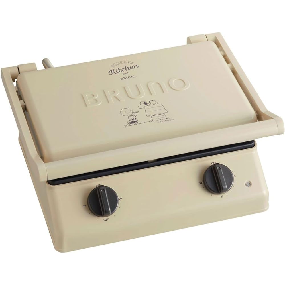 BRUNO PEANUTS Grilled Sand Maker Double Ivory Snoopy Bruno Hot Sand Hot Sand Maker Stylish Electric Grilled to the ears Breakfast Bread Bread BOE092-ECRU