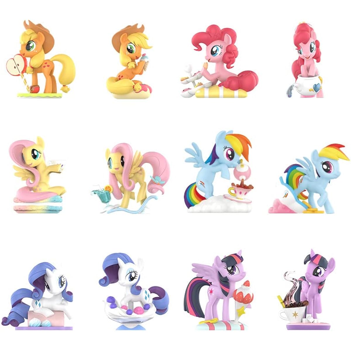 POP MART (Hasbro) My Little Pony Leisure Afternoon Series Character Popular Collectible Art Toy Hot Toy Cute Figure Creative Gift for Christmas Birthday Party Holiday 12 Boxes