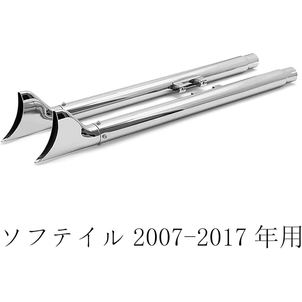 TARAZON Chrome 36" Dual Slip-on Fishtail Exhaust Pipe Compatible with Harley-Davidson Softail 2007-2017, Fat Boy Springer Heritage Classic Breakout Night Train Crossbone Heritage Softail