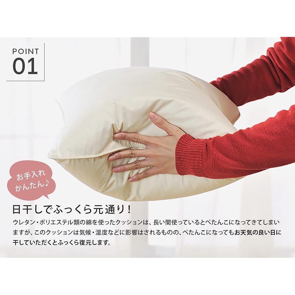 cortina Original Product Japanese Feather Nude Cushion 60 x 60cm White Duck Feather 1500g