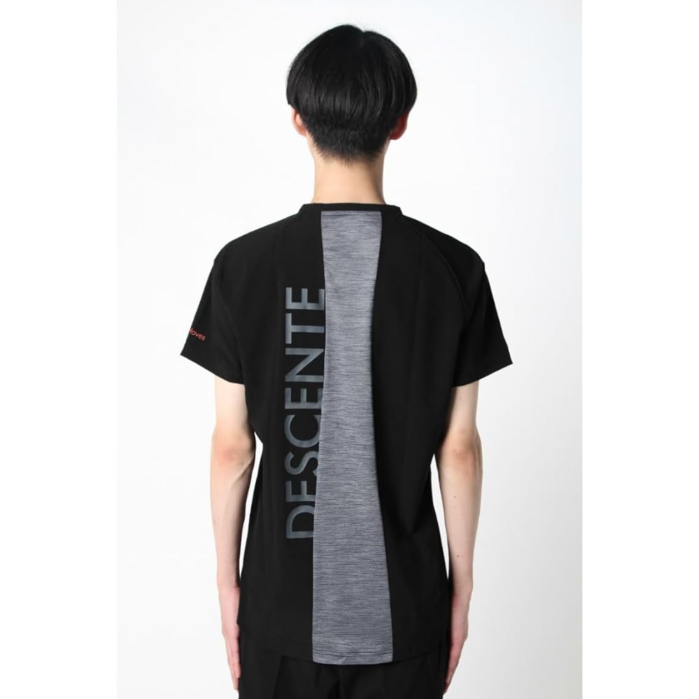 [DESCENTE] Volleyball Shirt, T-Shirt, Short Sleeve Practice Shirt, Practice Wear, Stretch, D Slit Cut, Sweat Absorbent, Quick Drying, Worn by Yuki Ishikawa