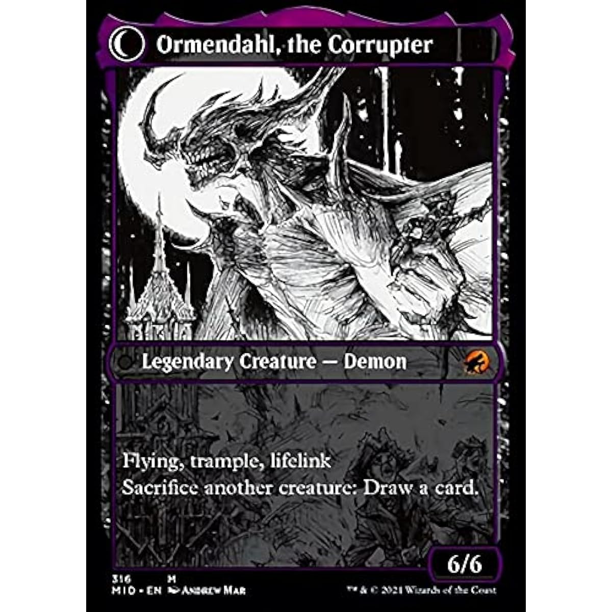 Magic: The Gathering - Jerren, the Corrupted Bishop // Ormendahl, the Corruptor (316) - Showcase - Innistrad: Midnight Hunt