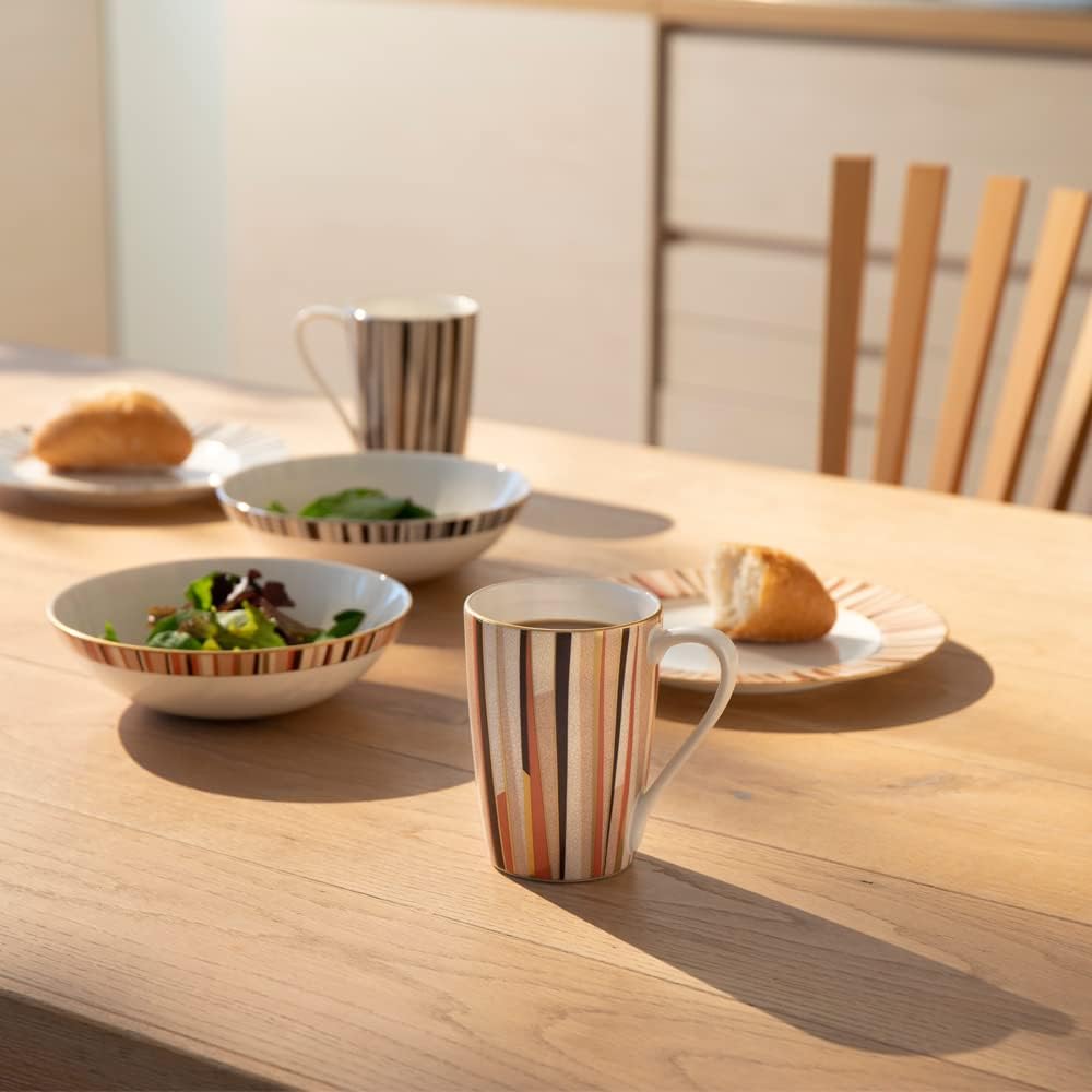 NARUMI Pair Mug Shagreen 380cc 2 Pattern Set Black Orange Modern Simple Pattern Large Present Gift Box Included 97195-21746