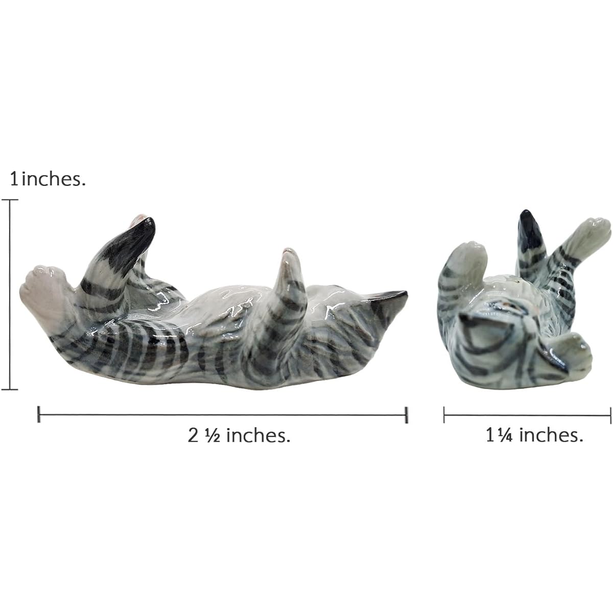 3 D Ceramic Toy Cat No. 3 Dollhouse Miniatures Free Ship