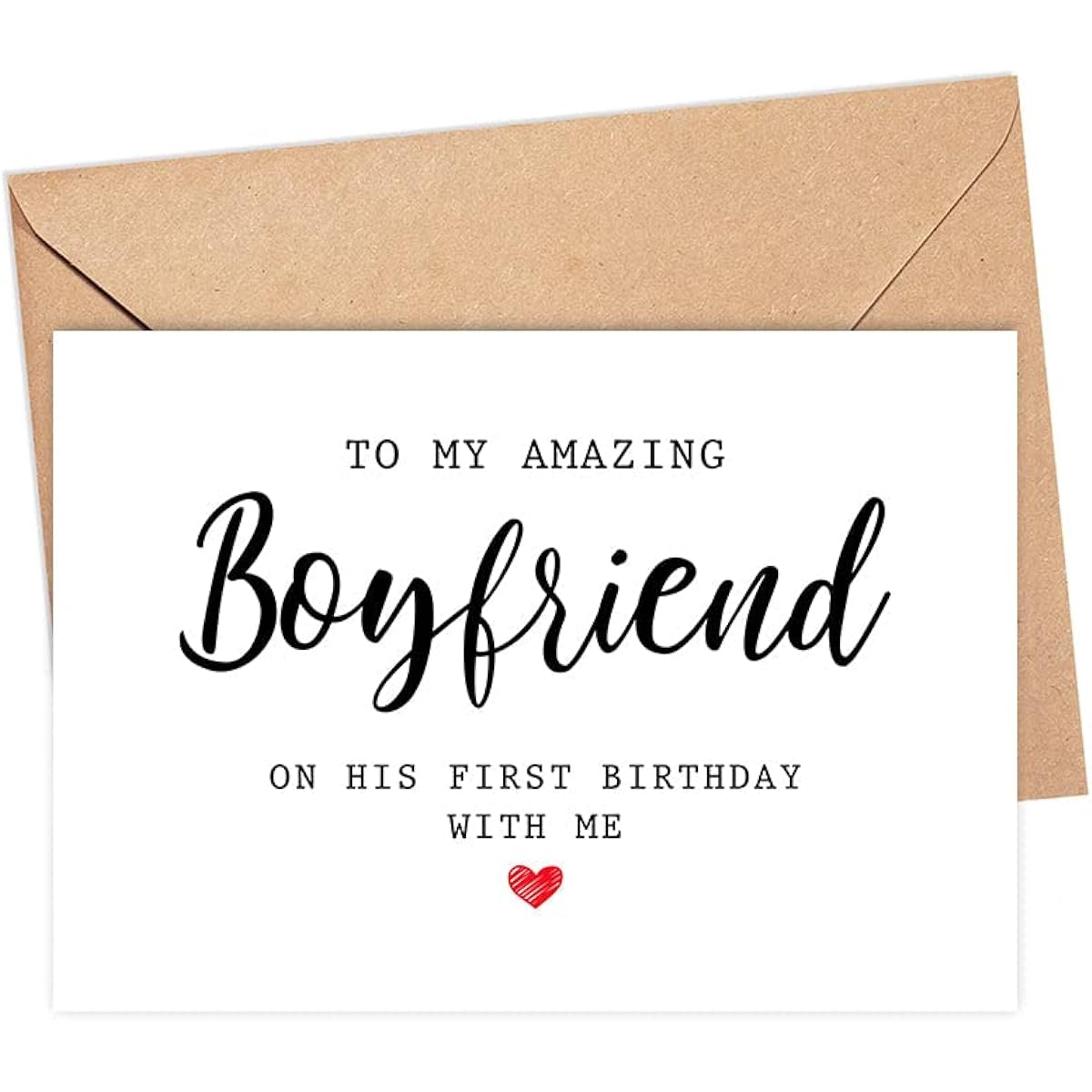 Emily Gift Birthday Card for Boyfriend - With First Birthday - Happy Birthday Card for Boyfriend - To My Amazing Boyfriend On His Birthday Card