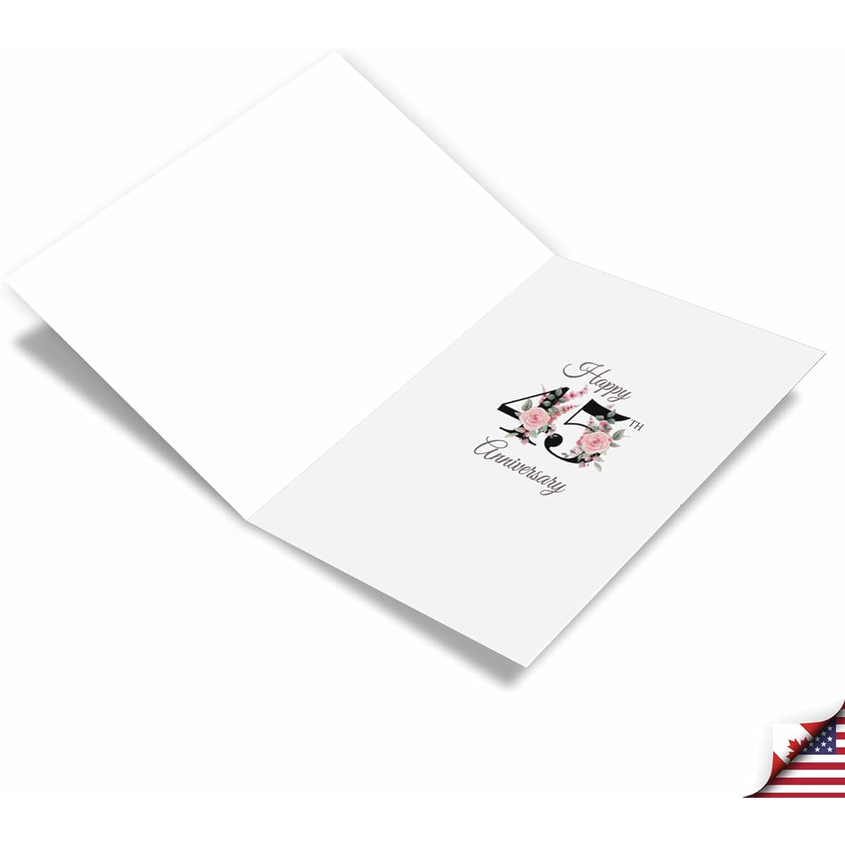 NobleWorks 45th Anniversary Greeting Card with 5 x 7 Inch Envelope (1 Card) Floral Couple 45 C10477MAG
