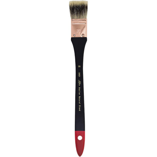 Silver Brush Limited 5401-30 Silver Atelier Badger/Synthetic Blend Mottler Flat Brush Size 30 Extra Long Handle