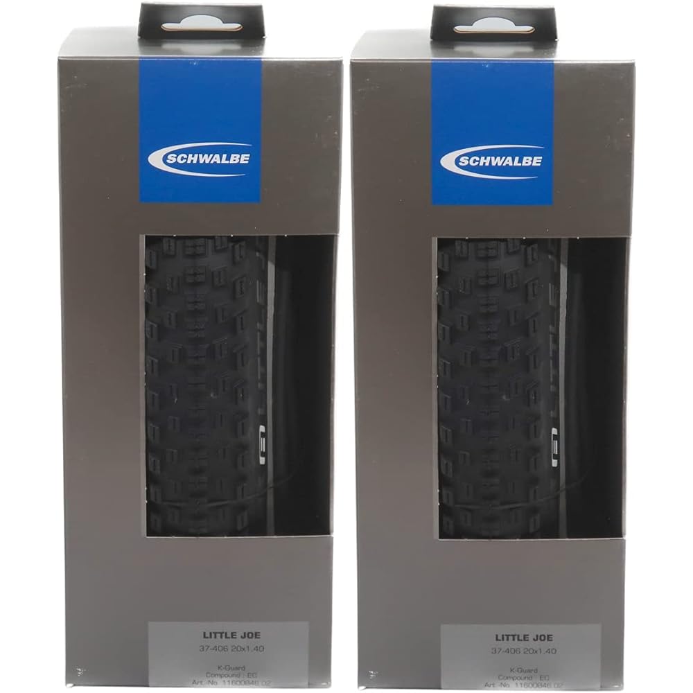 Set of 2 SCHWALBE LITTLE JOE 20 Inch Tire 406 Clincher Folding Tire Black Reflex [Parallel Import]