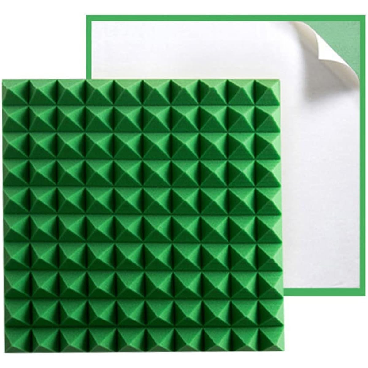 High Density Sound Panels, Easy to Install Soundproof Cotton Self-Adhesive Sound Absorbing Wall Panels for Recording Studio, Office, Home Studio (Yellow 50*50*5CM) (Green 50*50*