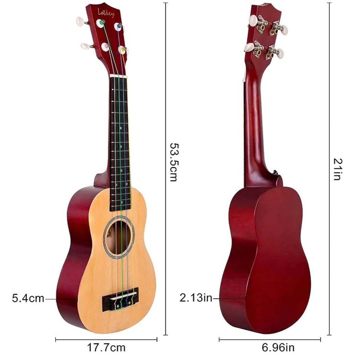 21 inch Basswood Colorful Ukulele Set for Kids Students Beginners