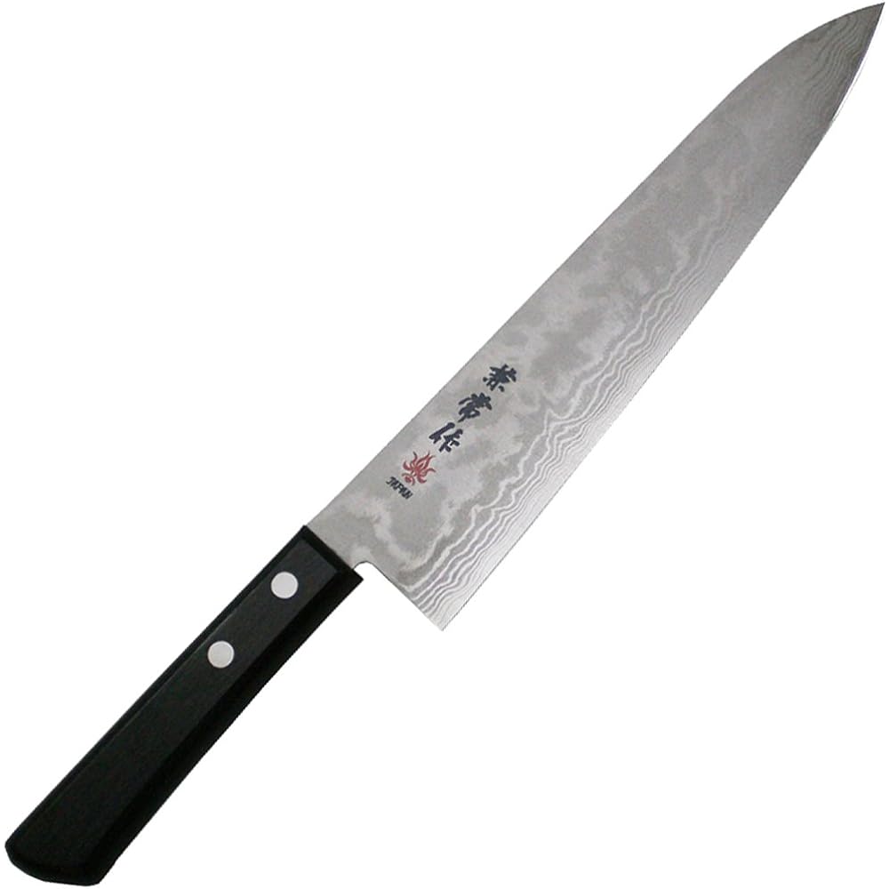 Kitamasa Seki Kanetsune Gyuto 210mm Black plywood handle Damascus steel knife 33 layers KC-102 Total length: 335mm Blade length: 210mm Blade width: 45mm Product weight approximately 170g