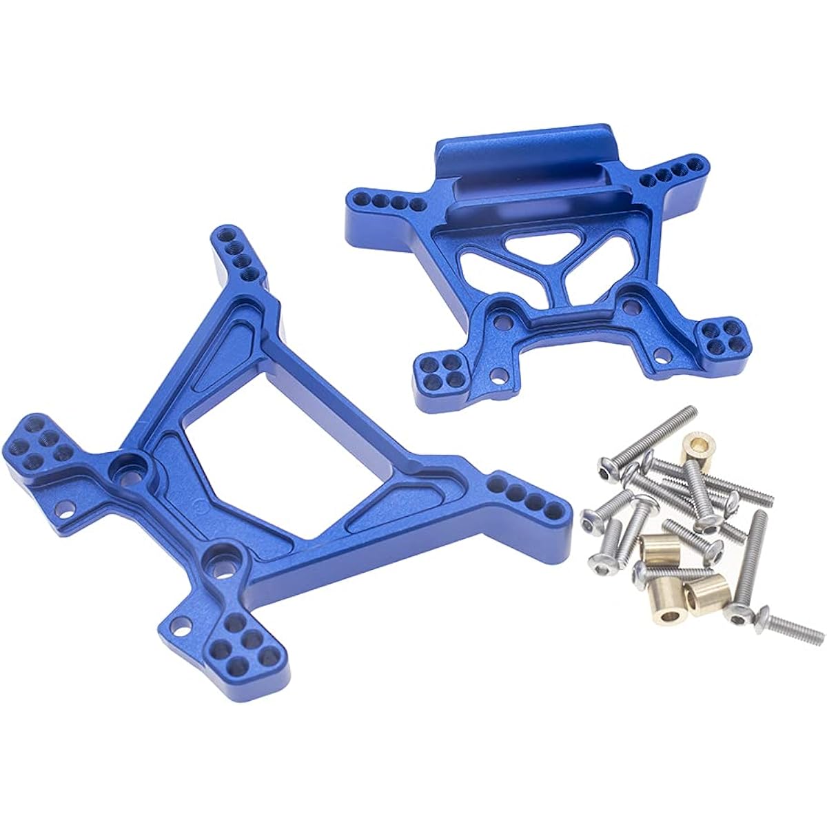 CODA RACING RC Alloy Front & Rear Shock Towers for Traxxas 1/10 4WD Rustler 4X4(VXL), Replacement for Hose(VXL)-Parts 6738 6739