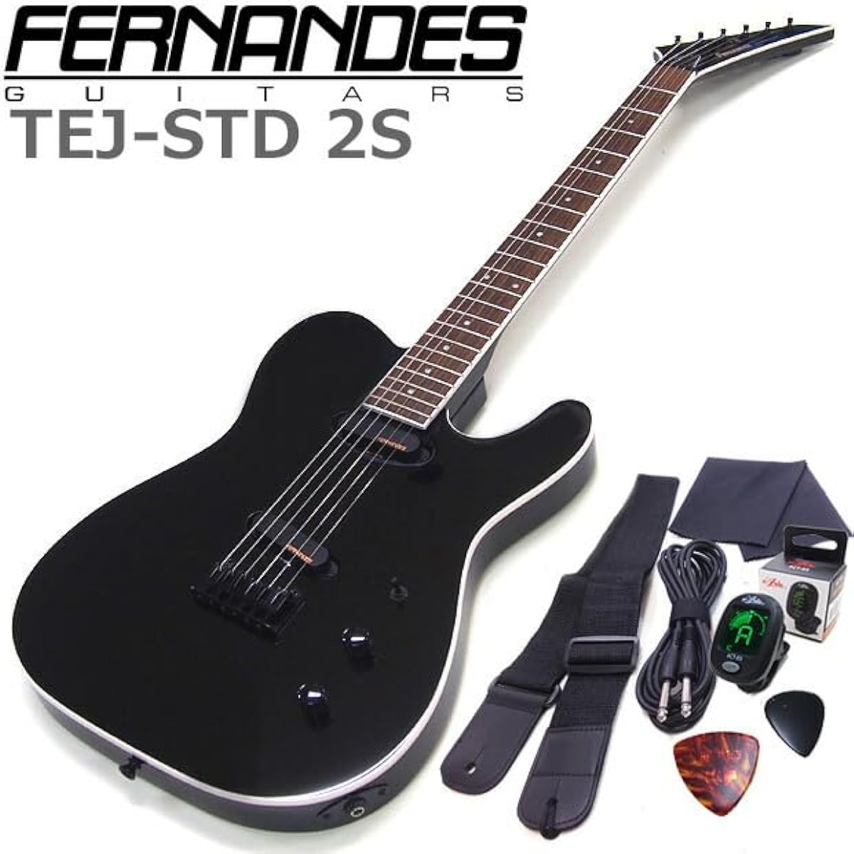 FERNANDES Electric Guitar TEJ-STD 2S BLK Beginner's 7-piece Light Basic Set [98765]