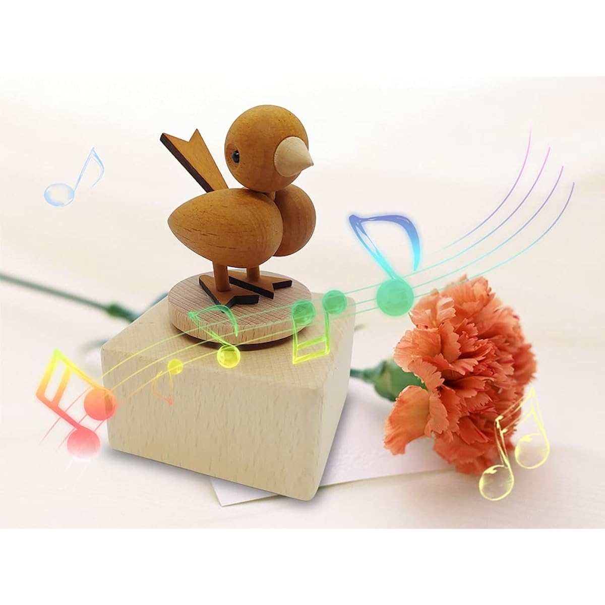 LILYXIN Cute Little Bird Mini Music Box Small Animal Wooden Mechanical Music Box Singing Music Box Boys Girls Friends Singing Music Gift Box