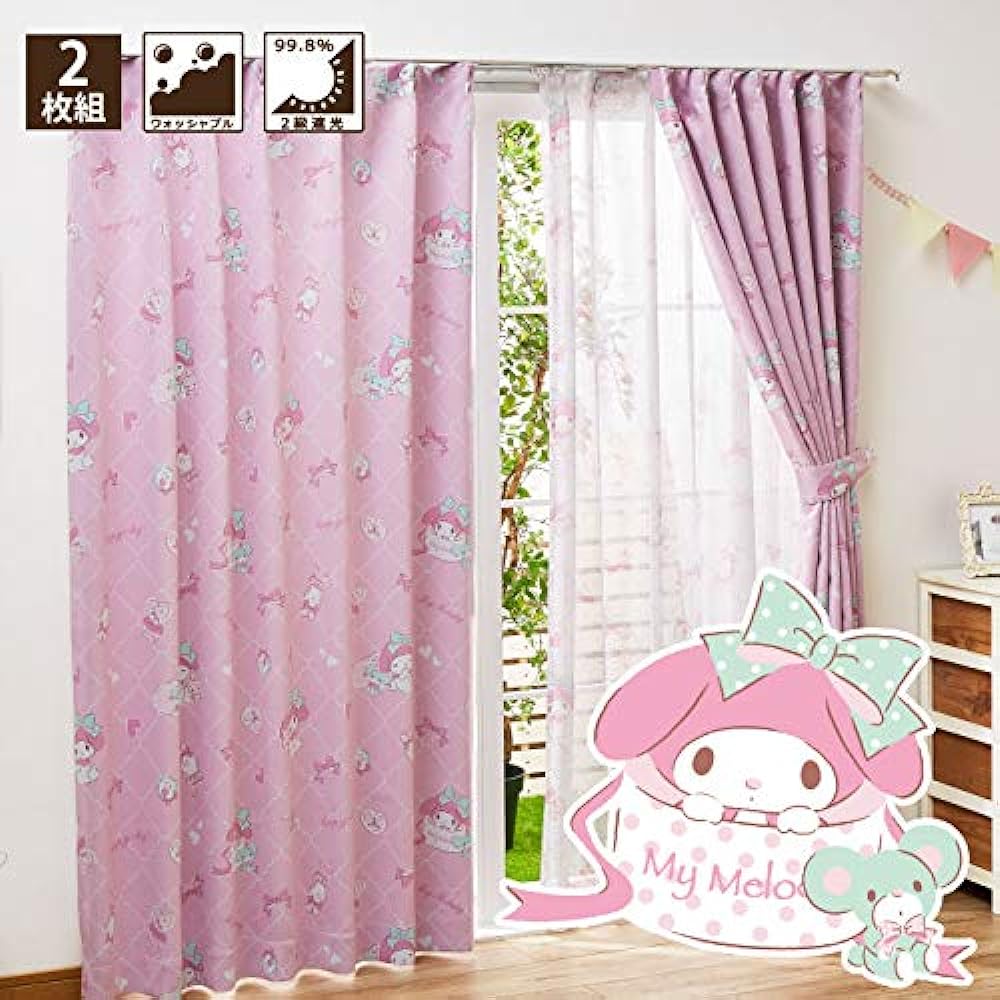 Sanrio My Melody Grade 2 Blackout Heat Shielding Curtains Set of 2 Width 100x178cm Length SB-455