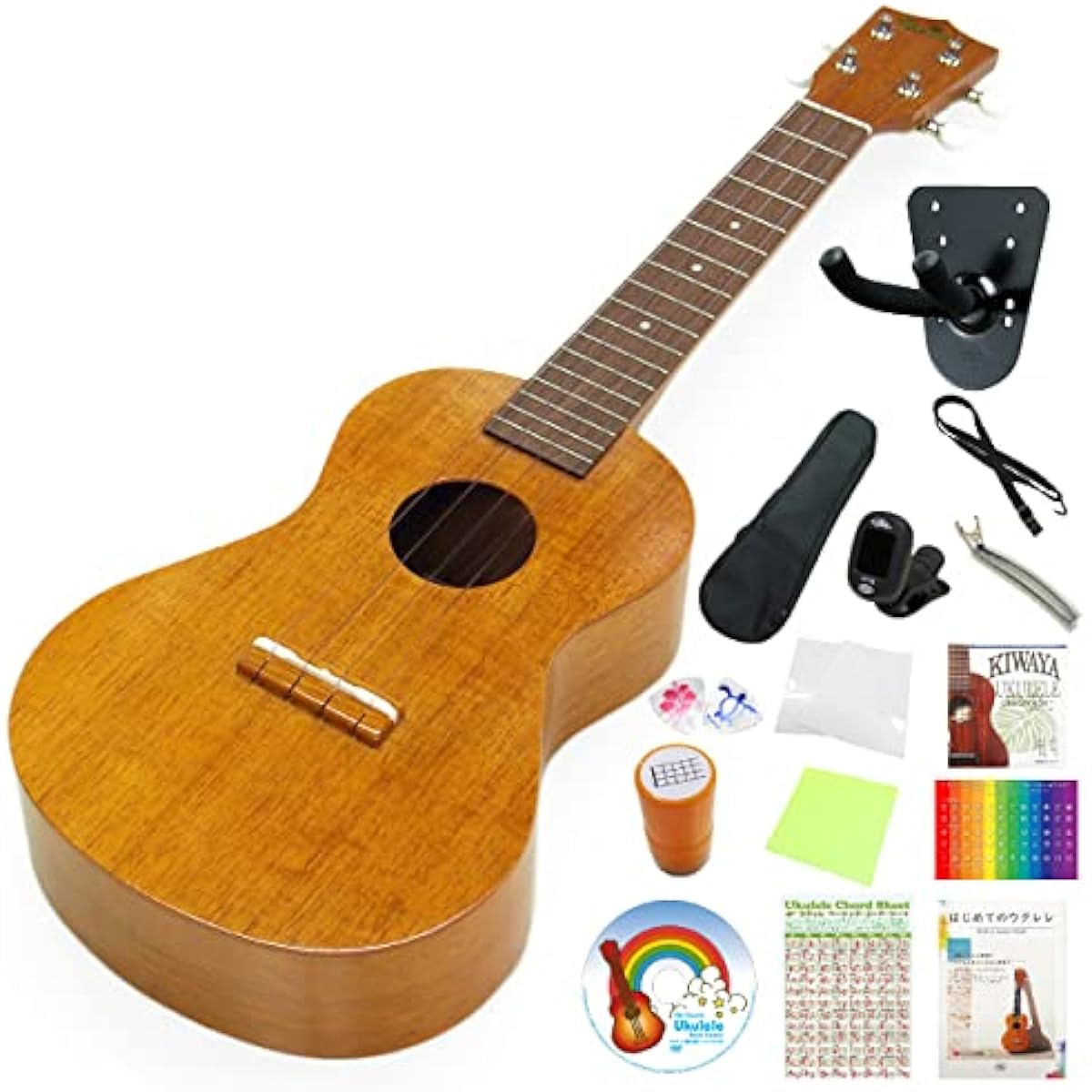 Famous Concert Ukulele FC-5G Hawaiian Koa Body High-grade 15-piece set with stand [Made in Japan] [Gorgeous Koa sound] [Suitable for solo play] (u)