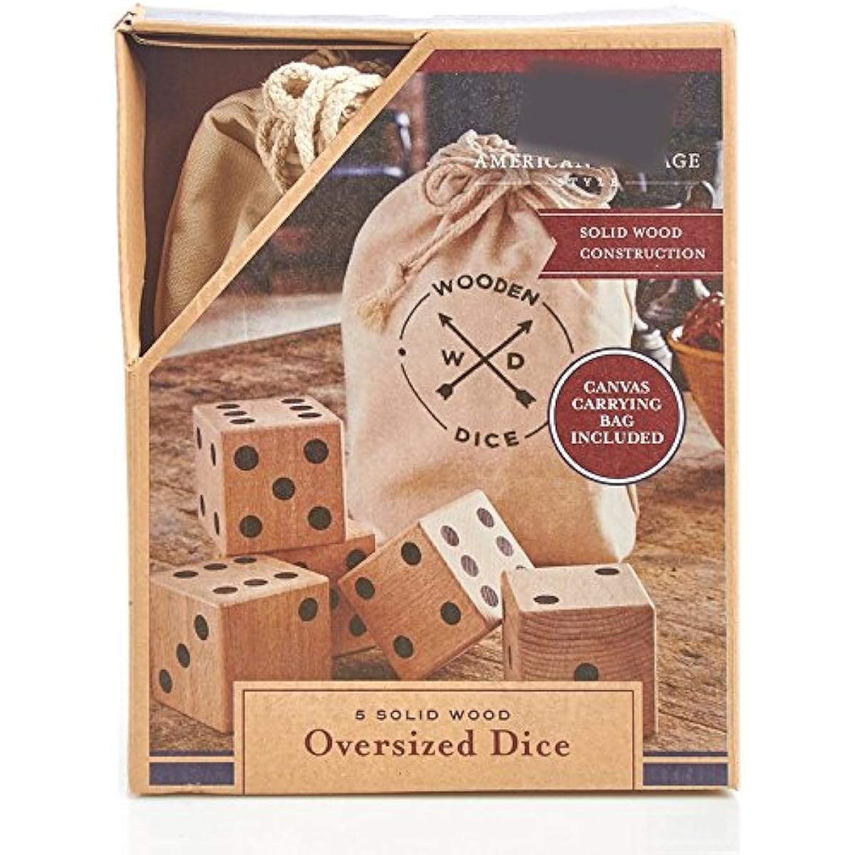 Refinery Brand Jumbo Wooden Dice Set of 5