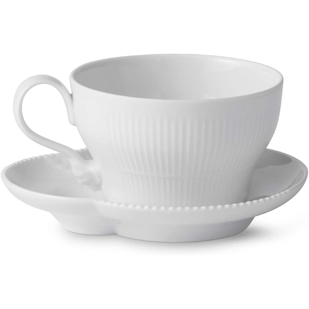 [Regular Imported Product] Royal Copenhagen White Elements Cup & Saucer 260ml Wedding Gift 1026456