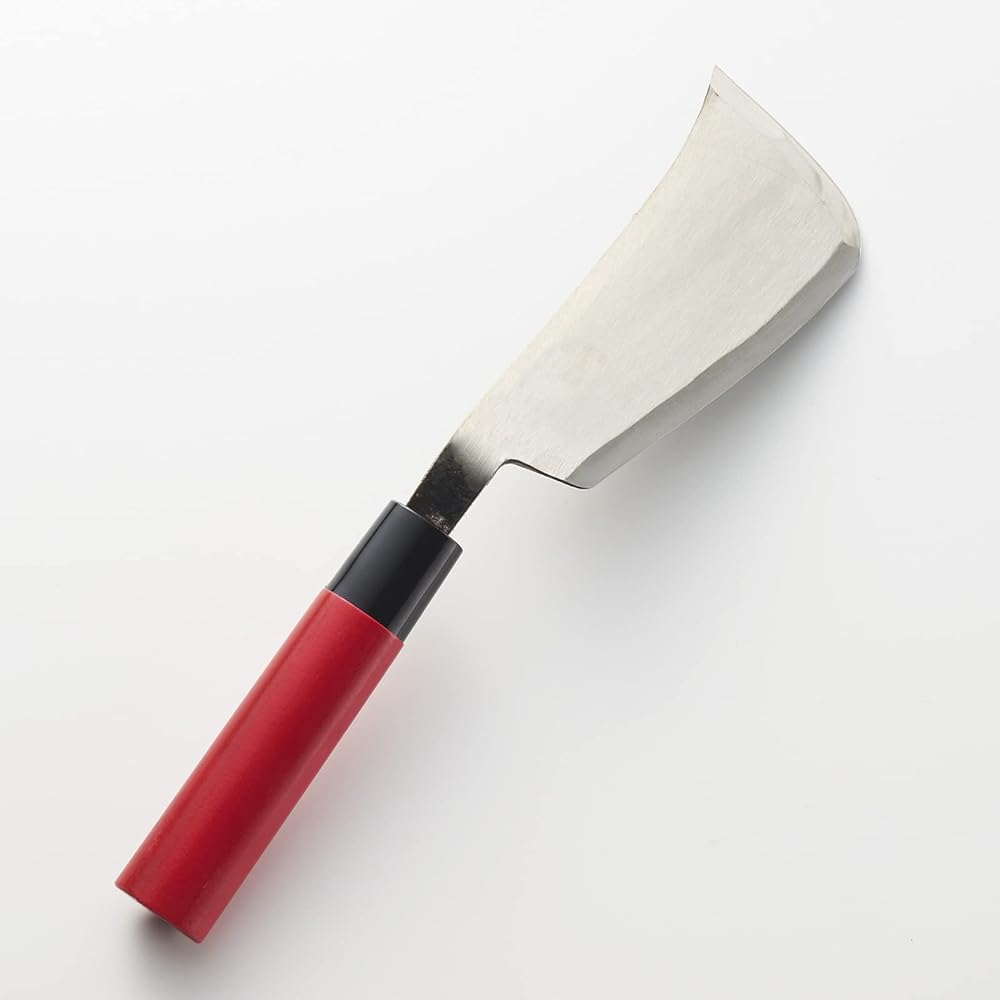 Aguri no Kura Geely Vegetable Knife F Type with Case Harvest Knife Domestic Made in Japan Red Handle Iron Steel For Cabbage Lettuce, Chinese Cabbage, Broccoli, etc.