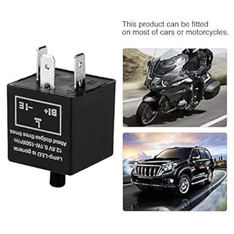 3 Pin CF-13 CF13 EP34 Electronic Flasher Relay Fixed Turn Signal Speed Adjustable Function Helps Repair LED Bulb Fast Flashing Problem for Motorcycle Car Turn Signal Brake Tail Light