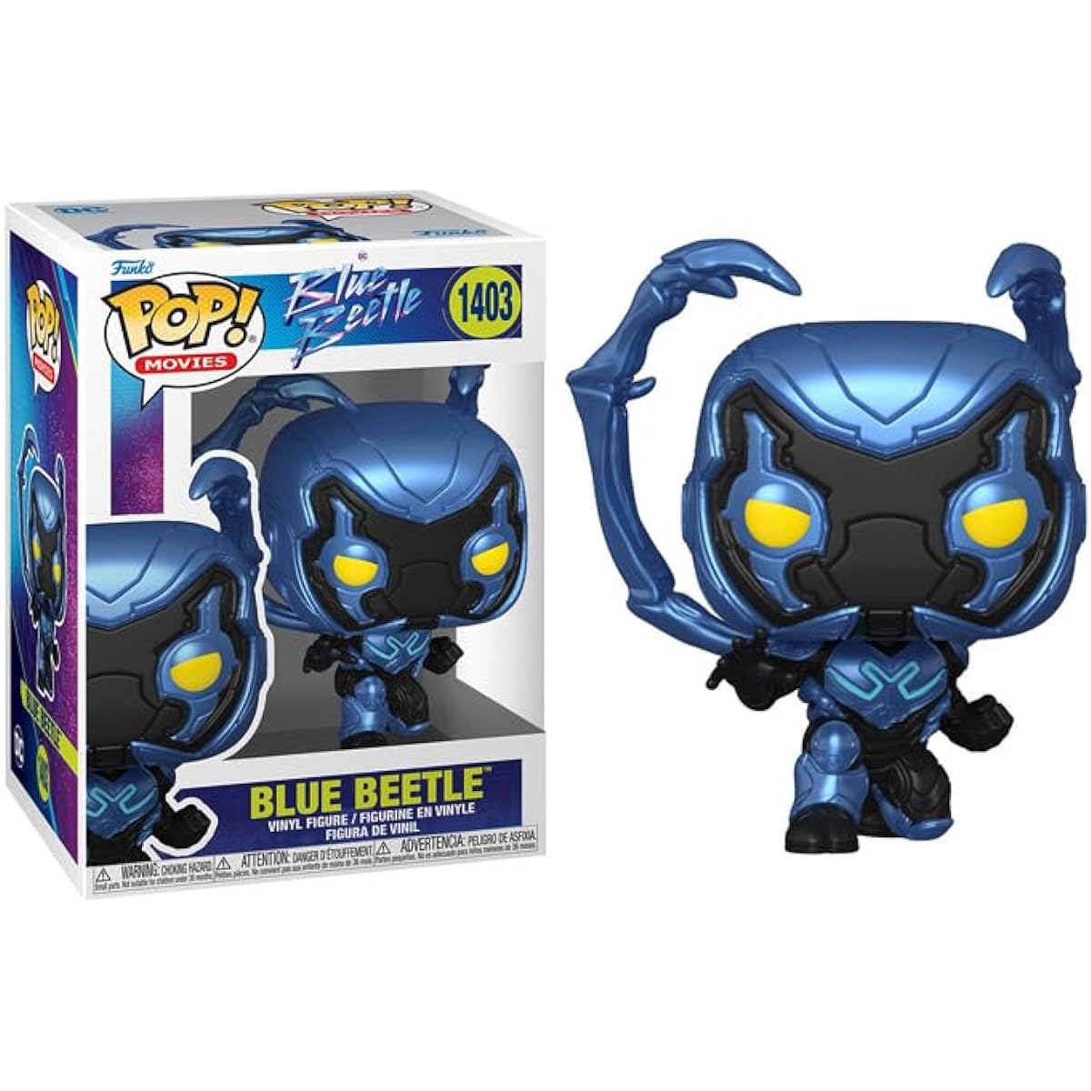 POP DC Heroes: Blue Beetle - Blue Beetle Funko Vinyl Figure (Includes Compatible Box Protector Case), Multicolor 3.75"