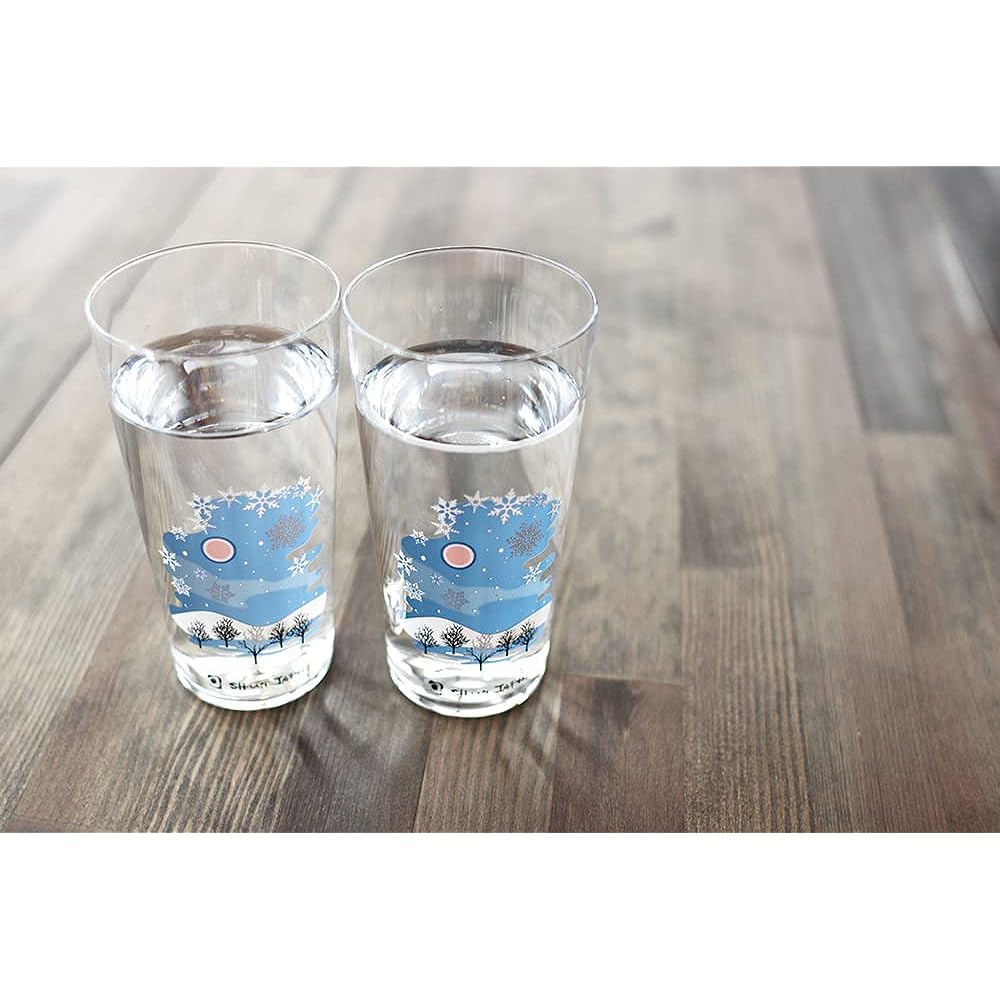 [Temperature in Design] Marumo Takagi Ceramics Cool Snowflake Tumbler Glass Pair Set Snowflake Pattern changes with temperature Gift Cheers Glass Soft drink Midyear gift Gift Changes with temperature Mysterious Magic Present Celebration Winter Christmas