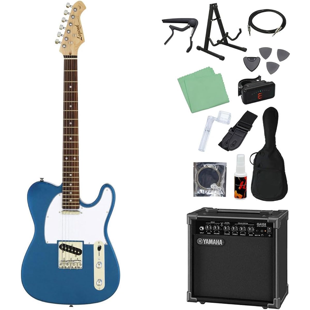 LEGEND LTE-Z Electric Guitar Beginner 14-piece Set [Yamaha Amplifier Included] MBL Telecaster Type Legend