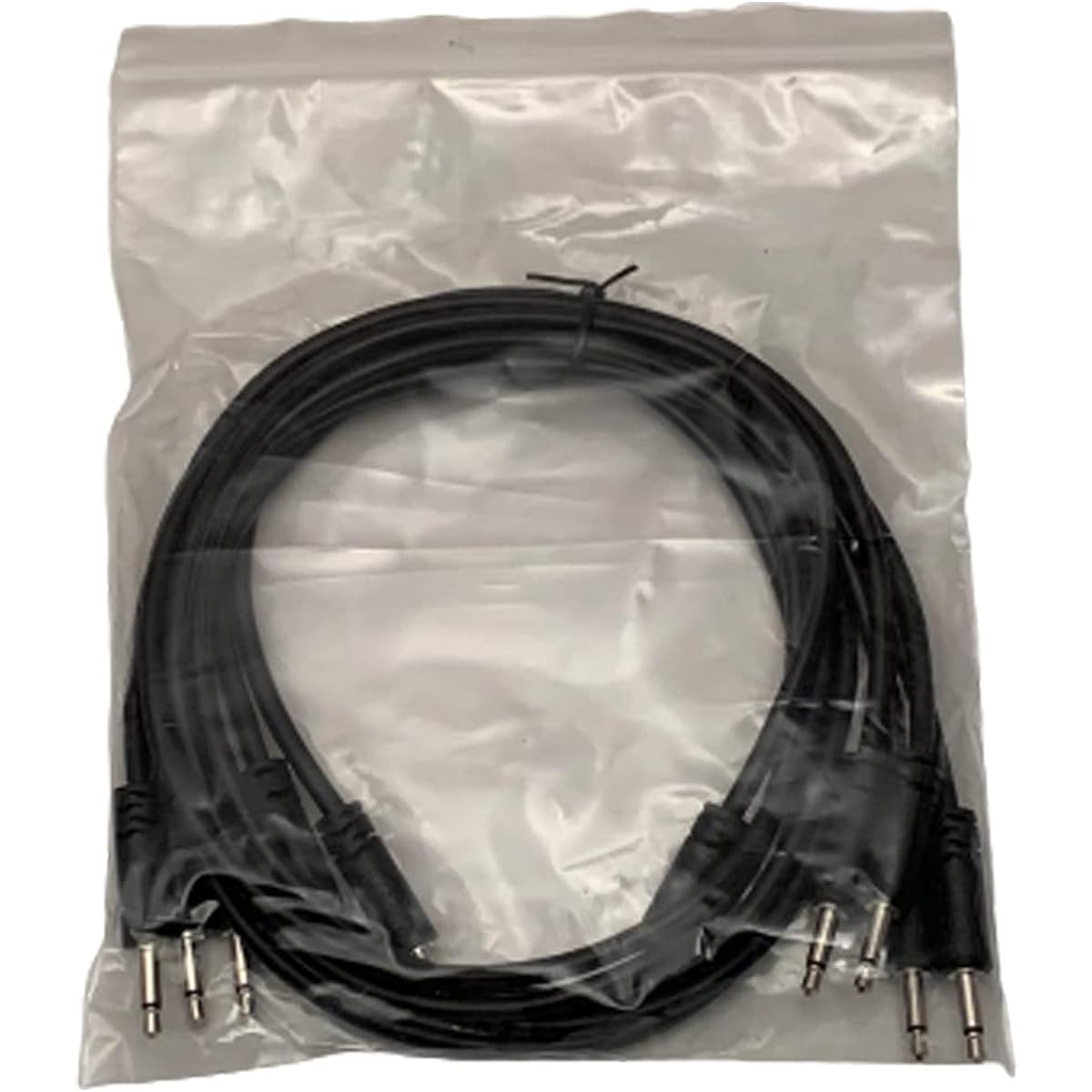 Luigis Modular Supply Spaghetti Urarack Patch Cables - 5 Pack Black Cables 24 (60cm)