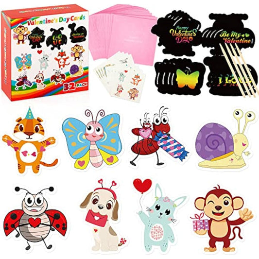 Valentine Cards for Kids Valentine Cards Scratch Paper Scratch Art for Kids