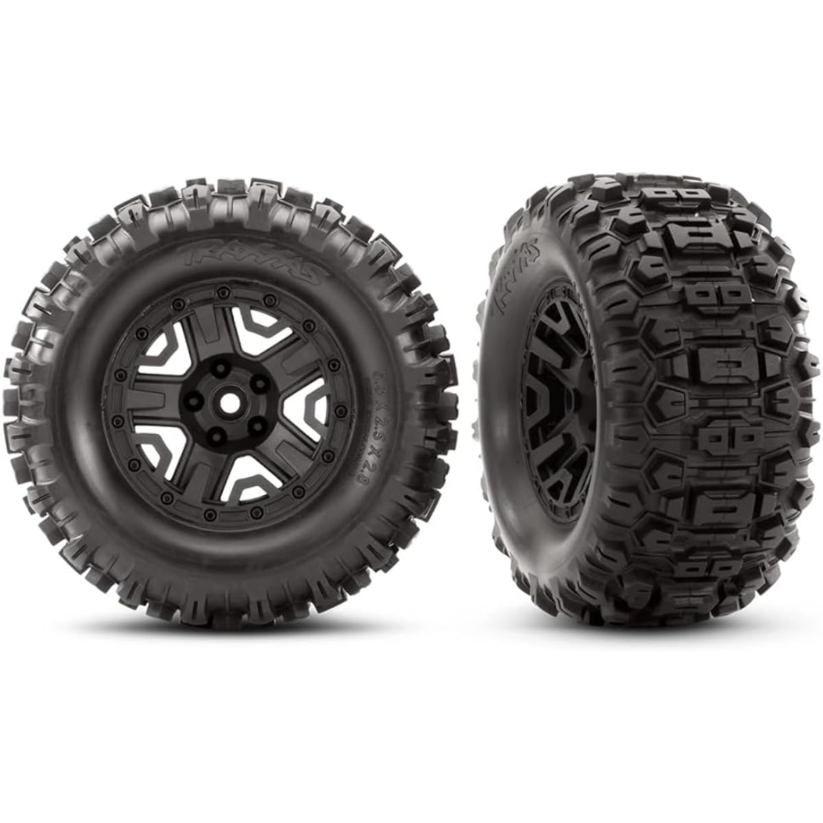Traxxas 6792 Sledgehammer Heavy Duty 2.8" Pre-Assembled Black Wheels for Remote Control Vehicles - Pair