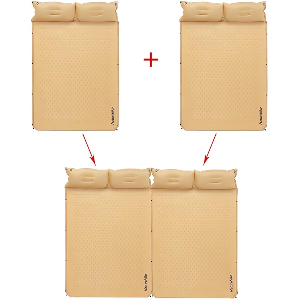 Naturehike Outdoor Mat, Self-Inflating Air Mat, Camping Mat, High Resilience, Foam Structure, Can Connect Multiple Hardnesses, 190T Polyester Composite PVC Fabric, Waterproof