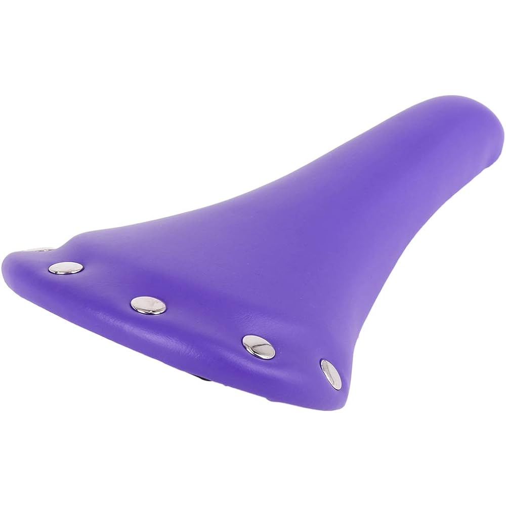 uxcell Comfortable Bicycle Saddle 27x15x7 cm PU Leather Bicycle Shallow Seat with Rivets Purple