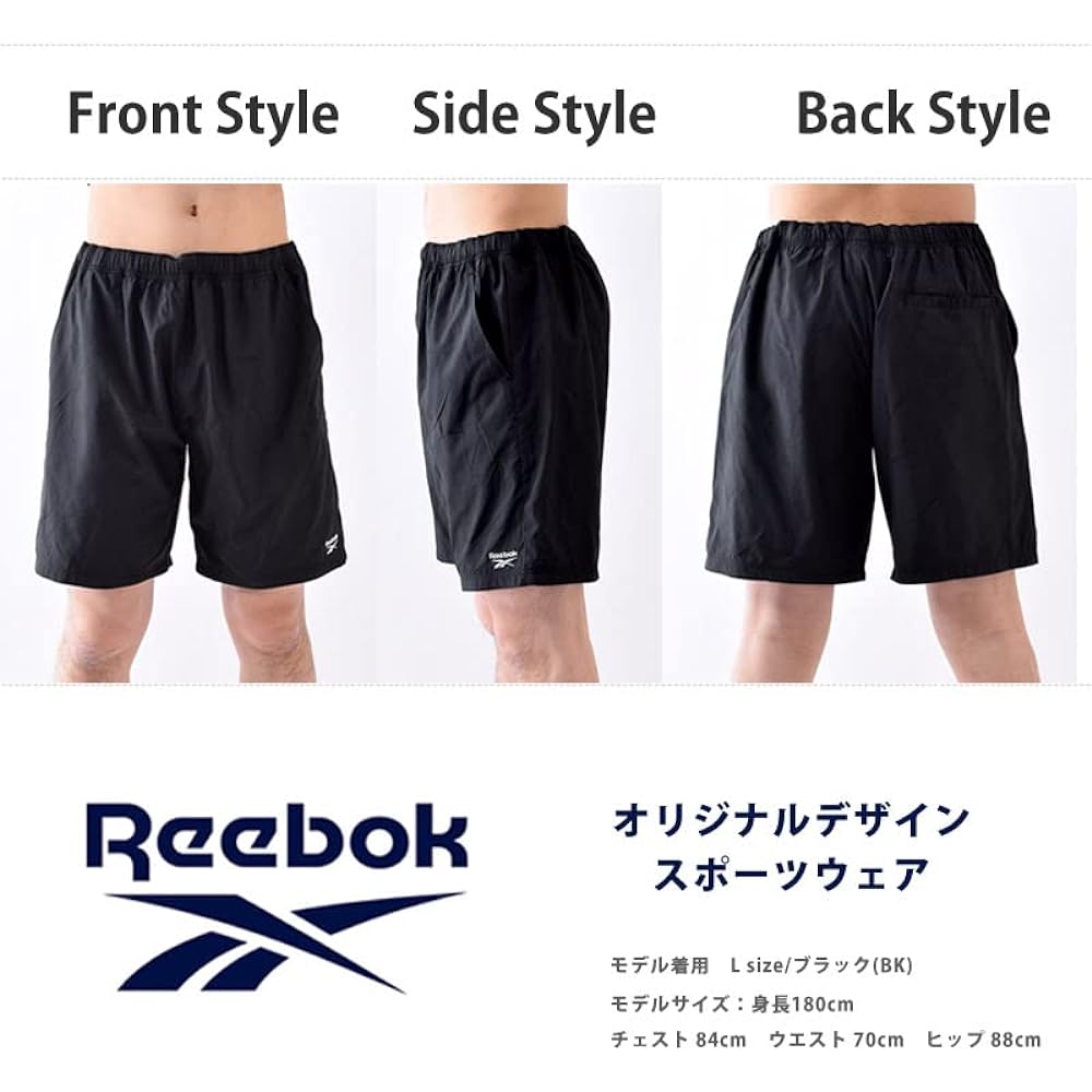 [Reebok] Sports Shorts Men's Amphibious Swimsuit Mesh Lining 422933 (3L, BK)